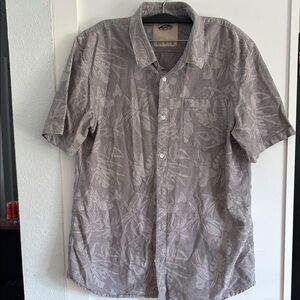 Vans Men's Gray Patterned Button Down Shirt size L 100% cotton